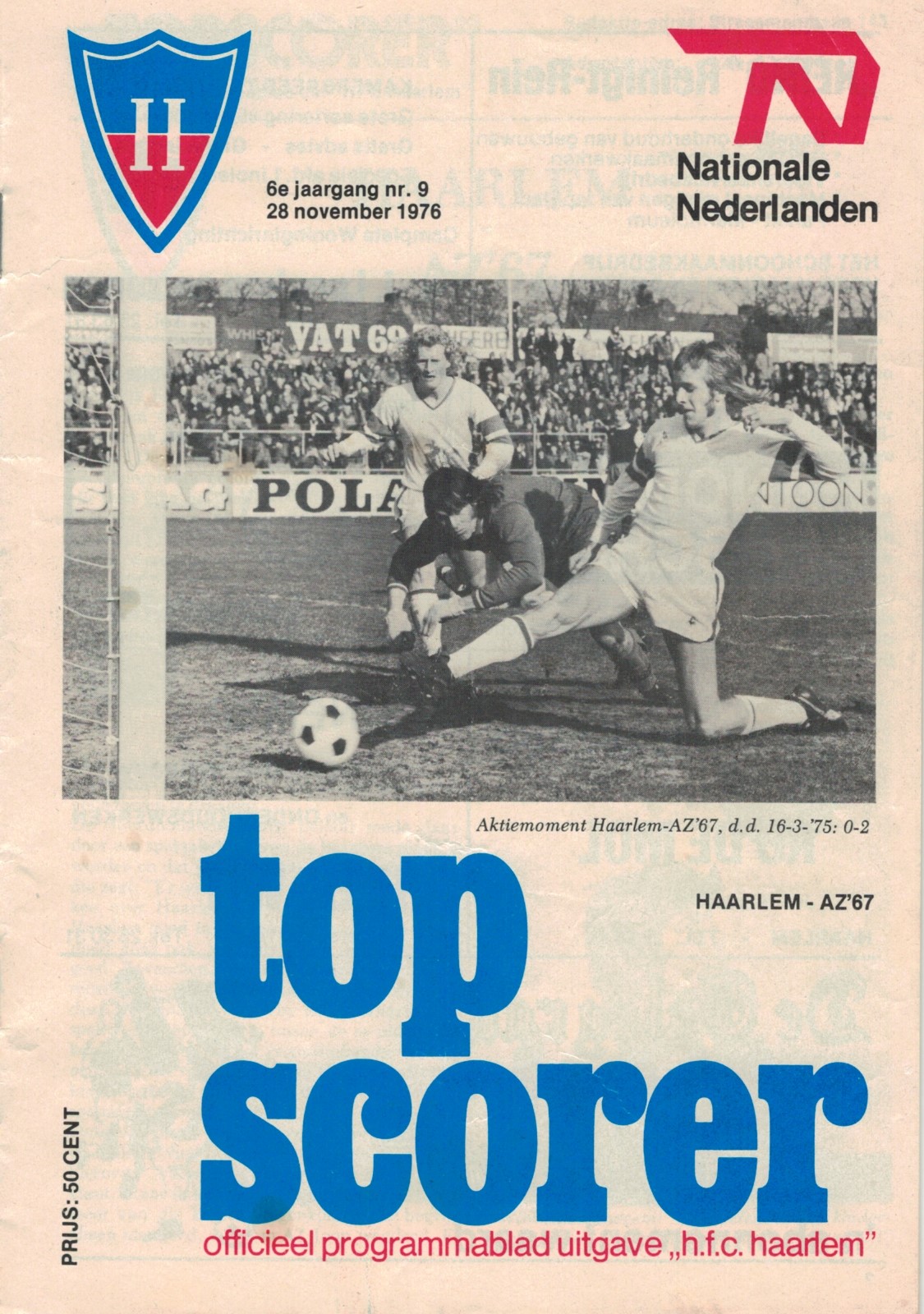 AZ Programma 28-nov-1976 Haarlem uit